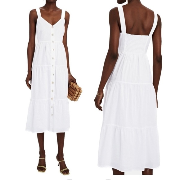 Rails Violet Tiered Midi Dress in White, size S - Picture 4 of 5